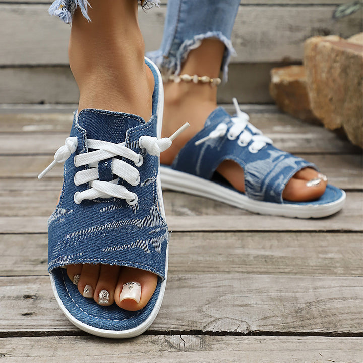 Comfort Denim Slip-On Sandals – Easy On, Easy Off, Comfortable All Day