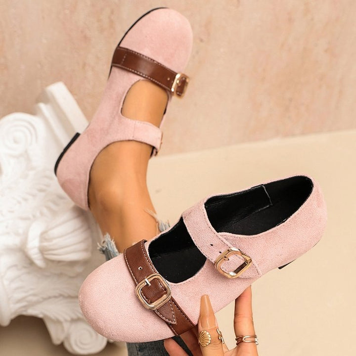 Women's Vintage Pink Mary Jane Comfort Flats