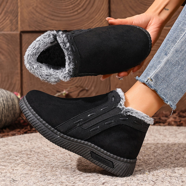 Women's Winter Comfort Shoes – Easy-On Casual Shoes with Zipper Closure