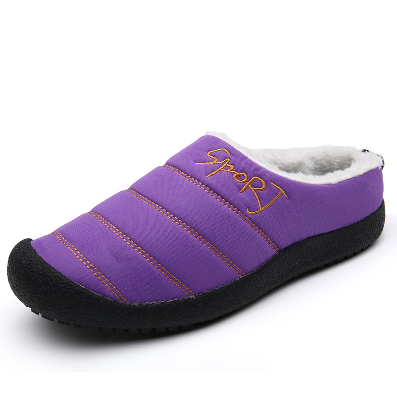 Unisex Warm Waterproof Winter Mules – Cozy Slip-On Shoes with a Non-Slip Sole