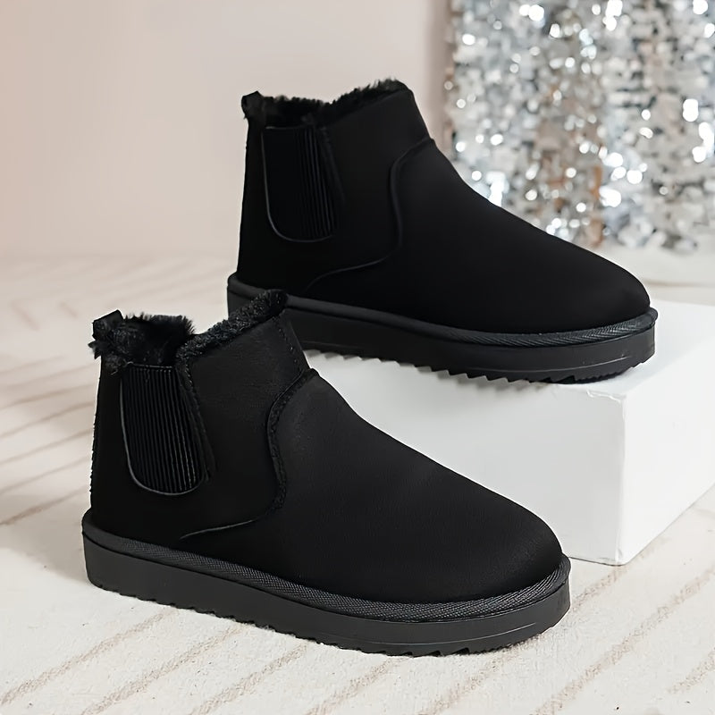 Women's Cozy Slip-On Winter Ankle Boots – Warm Lined, Non-Slip & Easy On/Off Comfort Shoes
