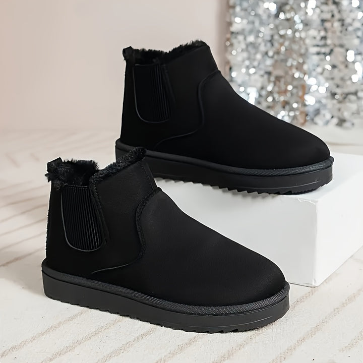 Women's Cozy Slip-On Winter Ankle Boots – Warm Lined, Non-Slip & Easy On/Off Comfort Shoes