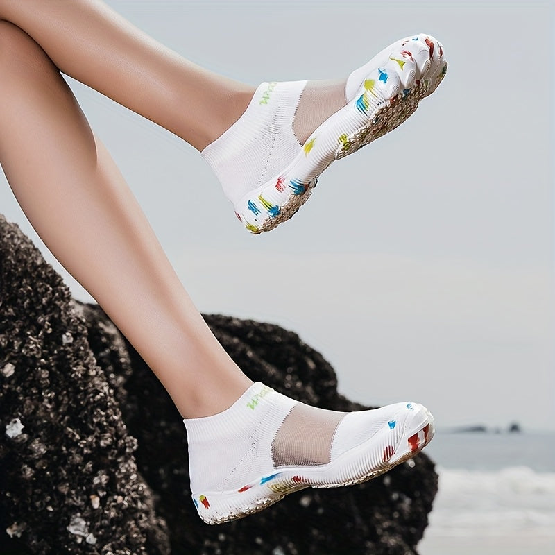 Women's Lightweight Breathable Water Shoes with Non-Slip Sole – Comfortable Floral Beach Footwear