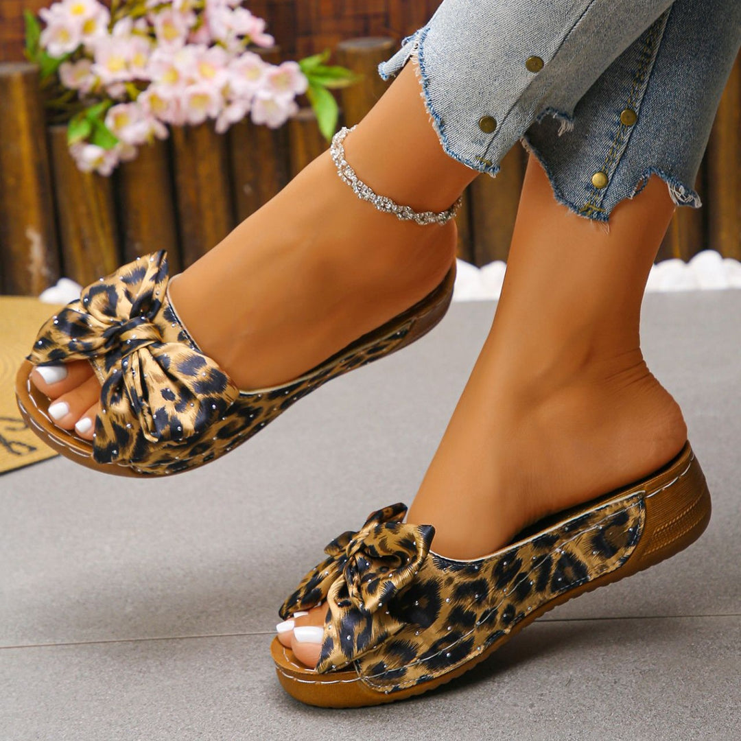 Women's Polka Dot Bow Sandals – Comfortable Slip-On Summer Shoes