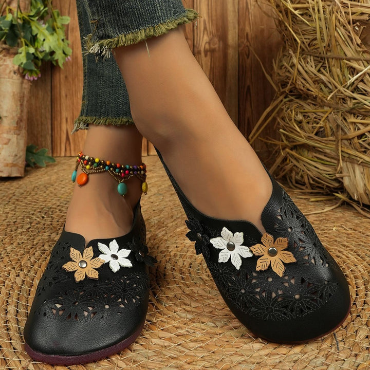 Women's Comfortable Floral Flats – Lightweight Breathable Vintage Shoes