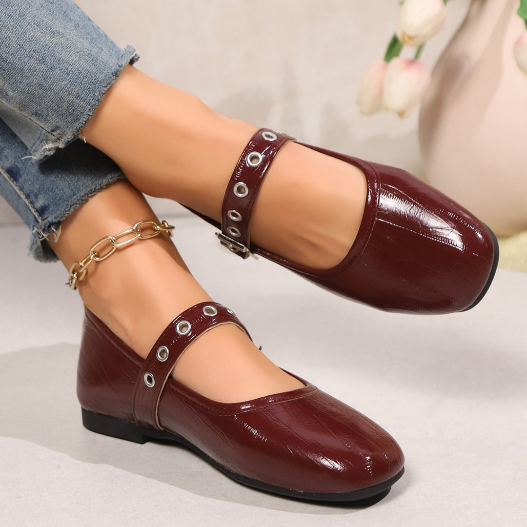Women's Comfortable Mary Jane Flats – Soft Round Toe Strap Shoes