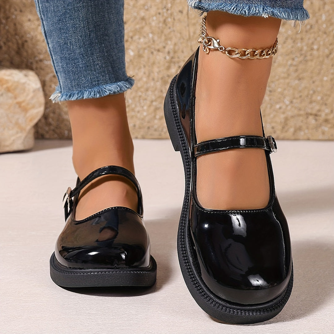 Women's Mary Jane Shoes – Comfortable Round Toe Strap Shoes
