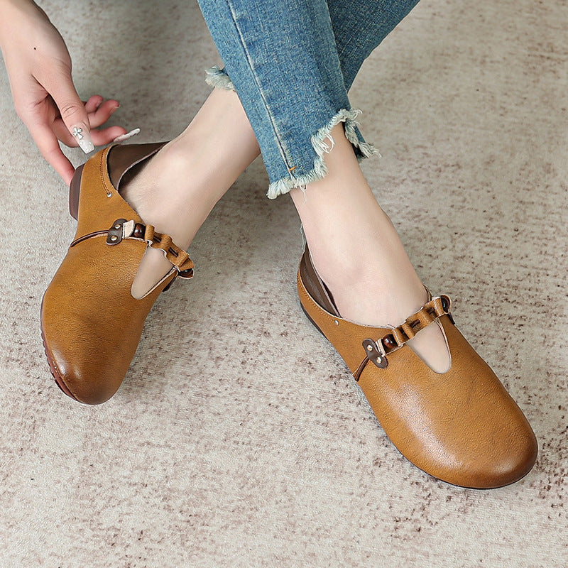 Women's Handmade Soft-soled Comfortable Retro Leather Flats