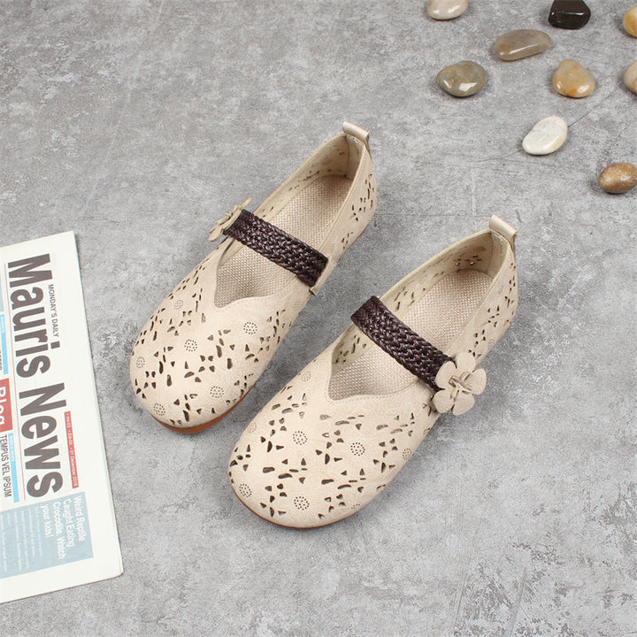 Women's Retro Flat Round Toe Strap Sandals