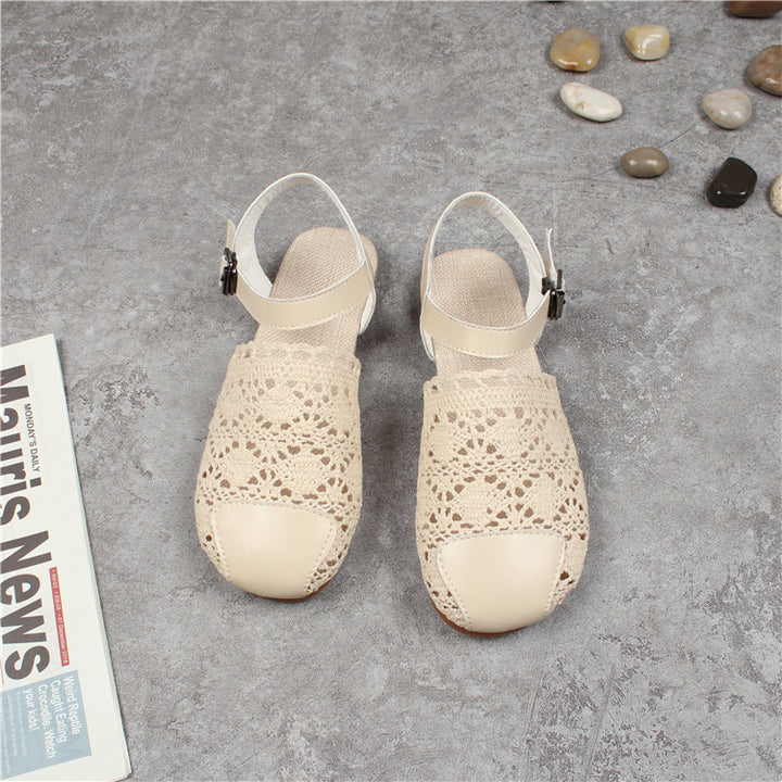 Women's Retro Lace Mesh Hollow Sandals