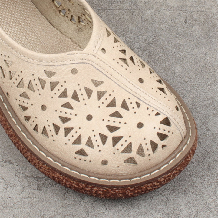 Women's Retro Hollow Round Toe High Top Sandals