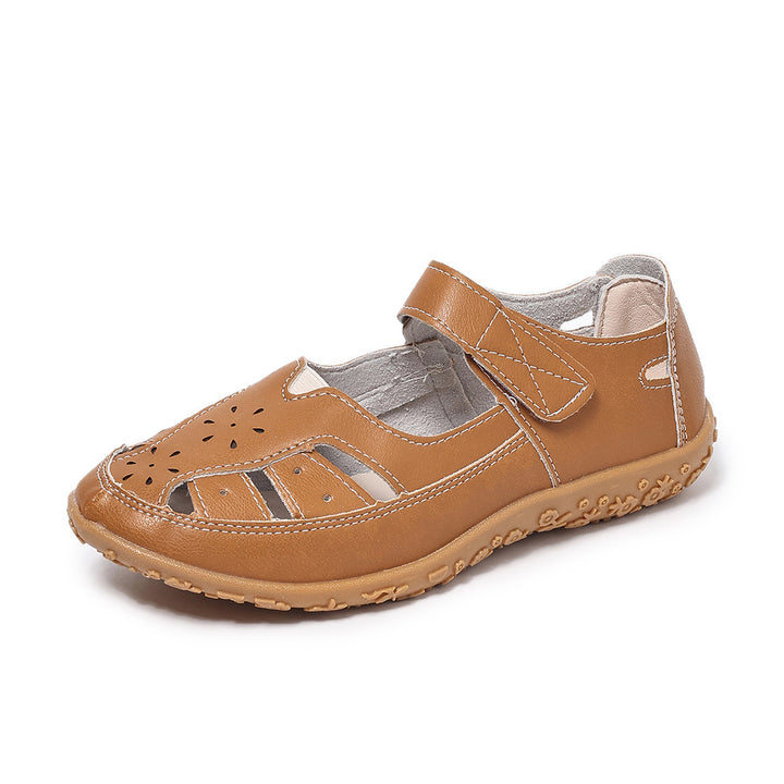 Women's Closed-Toe Comfort Sandals – Breathable Hook & Loop Walking Shoes