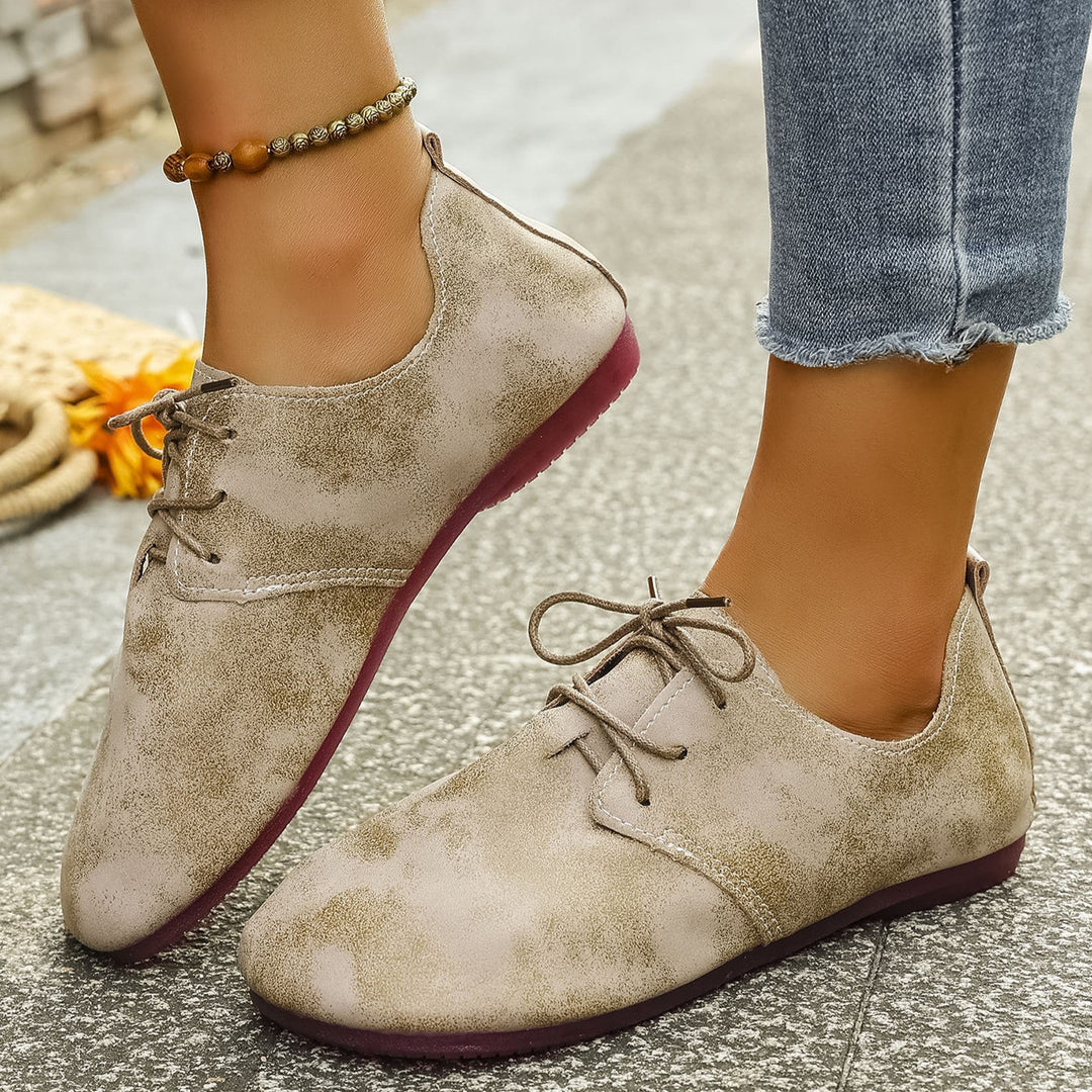 Women's Vintage Bow Lace-Up Flats