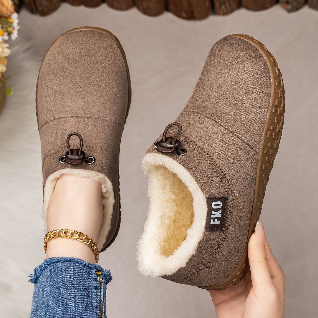 Women's Warm Plush-Lined Mules – Warm, Comfortable & Non-Slip Winter Shoes