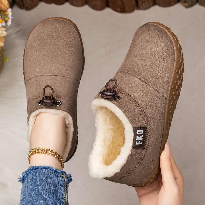 Women's Warm Plush-Lined Mules – Warm, Comfortable & Non-Slip Winter Shoes