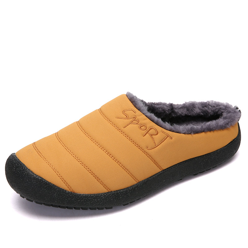 Unisex Warm Waterproof Winter Mules – Cozy Slip-On Shoes with a Non-Slip Sole