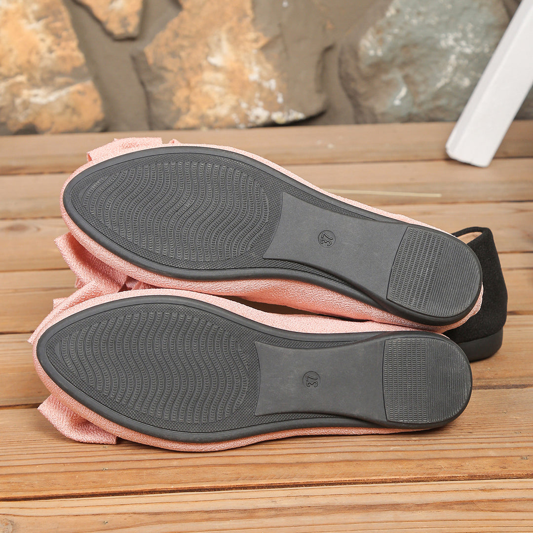 Women's Bow Comfort Flats – Soft Elegant Slip-On Shoes