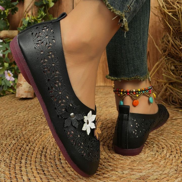 Women's Comfortable Floral Flats – Lightweight Breathable Vintage Shoes