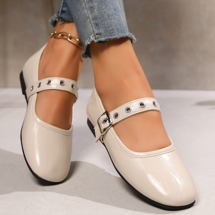 Women's Comfortable Mary Jane Flats – Soft Round Toe Strap Shoes