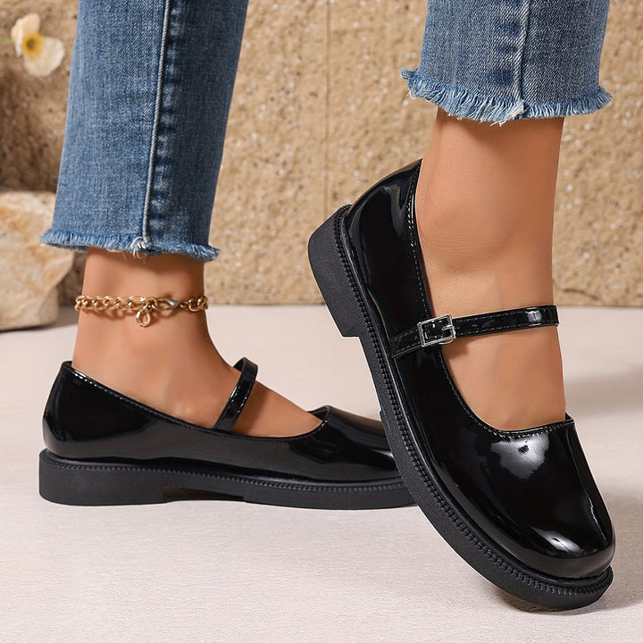 Women's Mary Jane Shoes – Comfortable Round Toe Strap Shoes