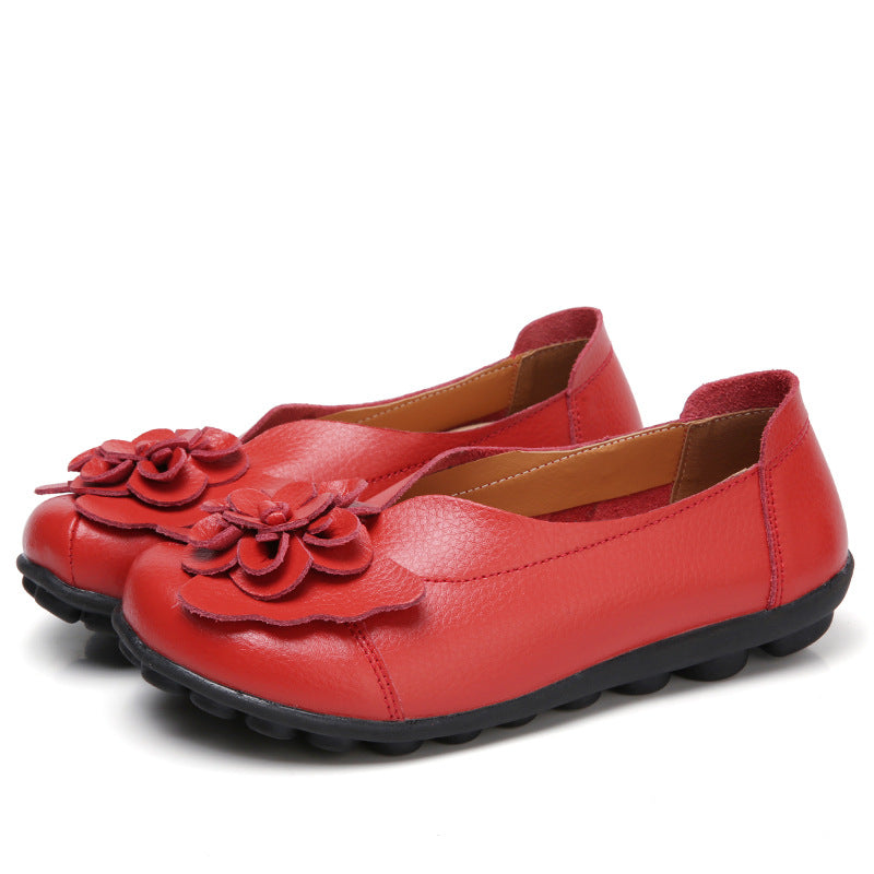 Women's Comfortable Leather Flat Shoes – Soft Sole & Everyday Support