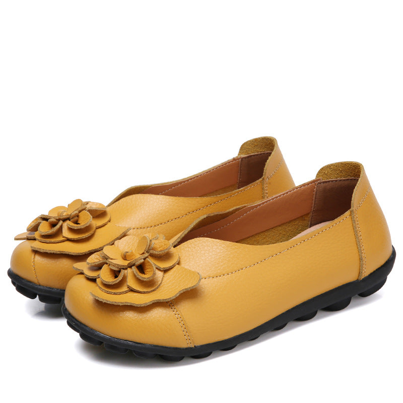 Women's Comfortable Leather Flat Shoes – Soft Sole & Everyday Support