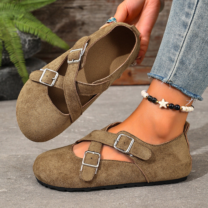 Women's Vintage Cross-Strap Comfort Flats