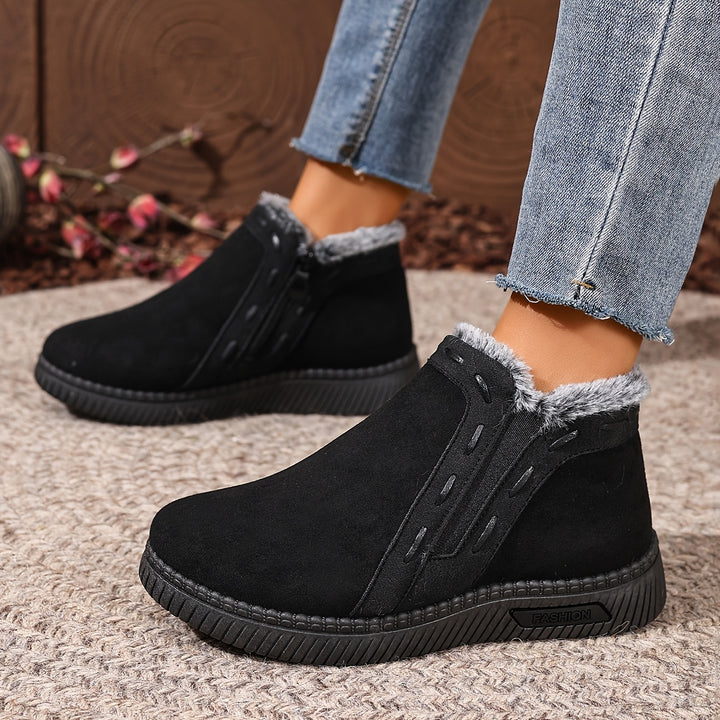 Women's Winter Comfort Shoes – Easy-On Casual Shoes with Zipper Closure