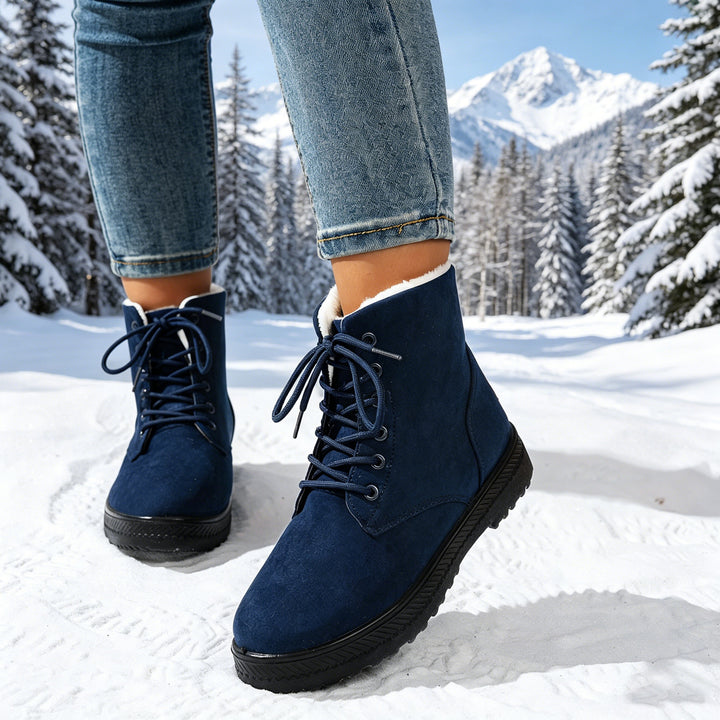 Women's Warm Lace-Up Boots – Lightweight Non-Slip Outdoor Winter Shoes