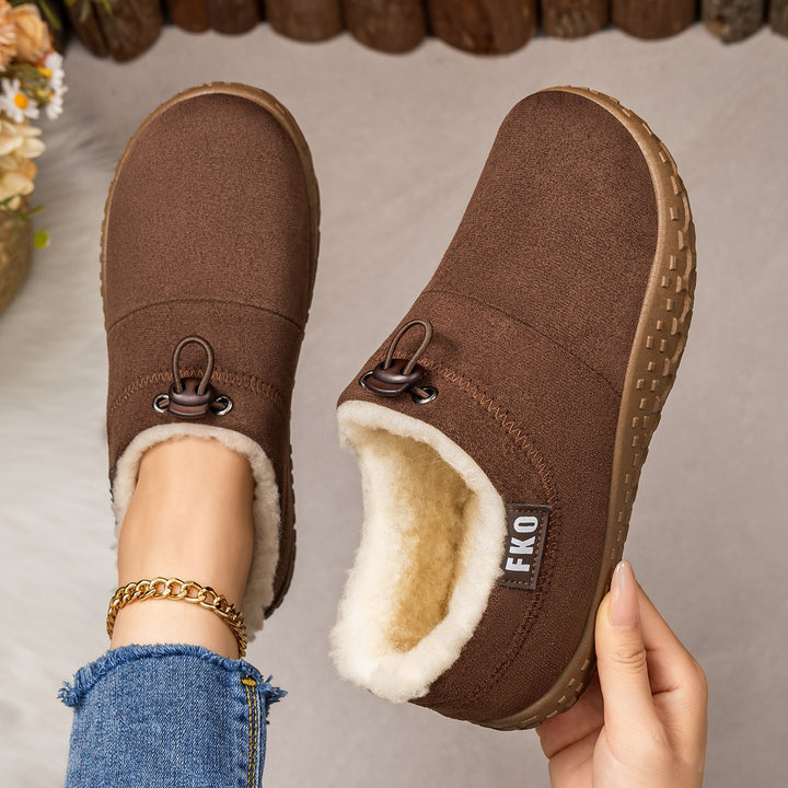 Women's Warm Plush-Lined Mules – Warm, Comfortable & Non-Slip Winter Shoes