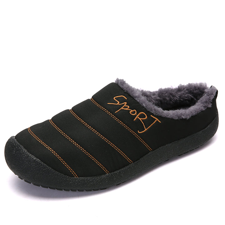 Unisex Warm Waterproof Winter Mules – Cozy Slip-On Shoes with a Non-Slip Sole