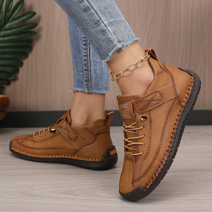Women's Casual Solid Color Low-Top Sneakers, Outdoor Walking Shoes Suitable for Walking, Running, and Trekking