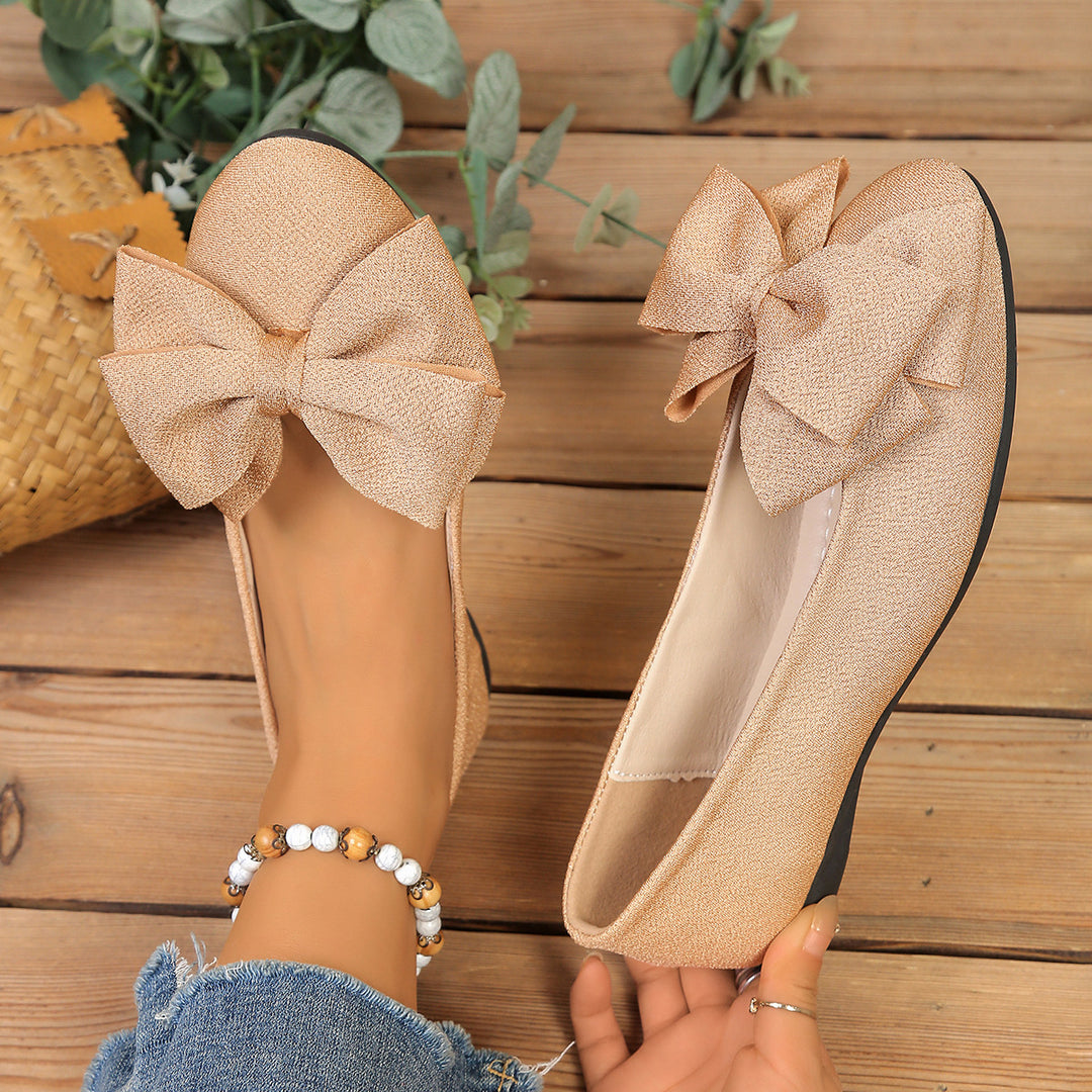 Women's Bow Comfort Flats – Soft Elegant Slip-On Shoes