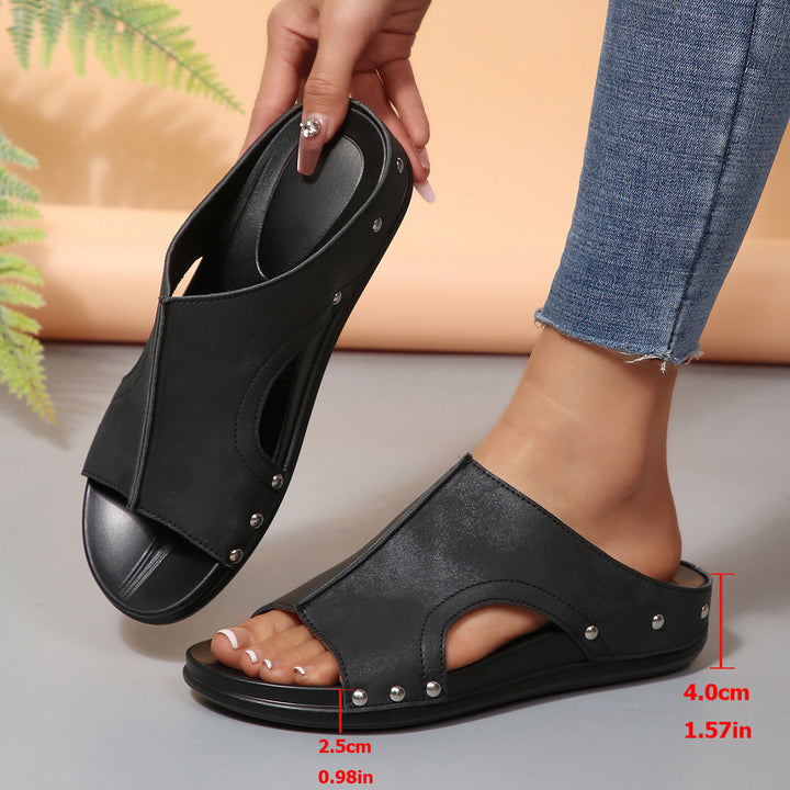 Comfortable Studded Wedge Sandals for Women – Lightweight Summer Orthopedic Walking Sandals