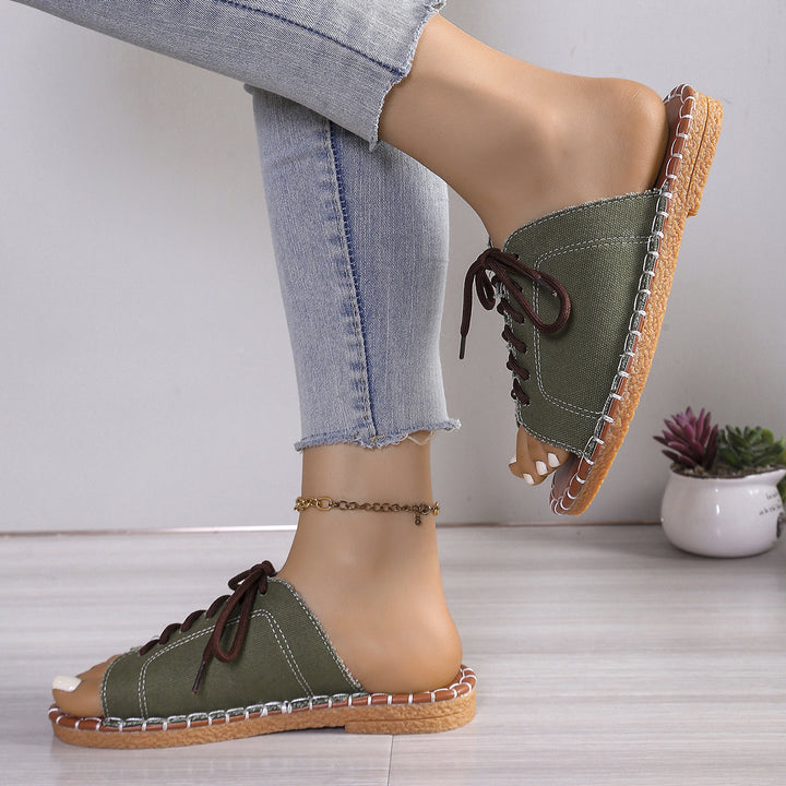 Boho Canvas Mule Sandals – Lightweight, Breathable & Easy to Slip On