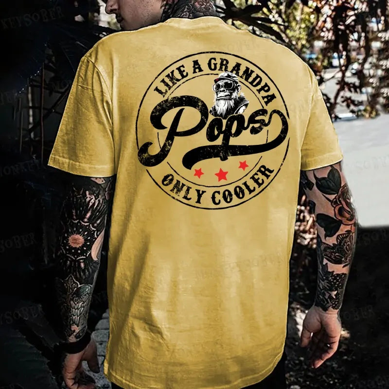 Pops Like A Grandpa Only Cooler Monkey T-shirt