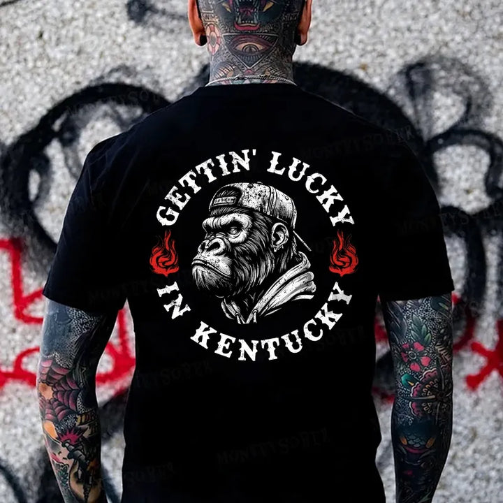 Gettin' Lucky In Kentucky Monkey T-shirt
