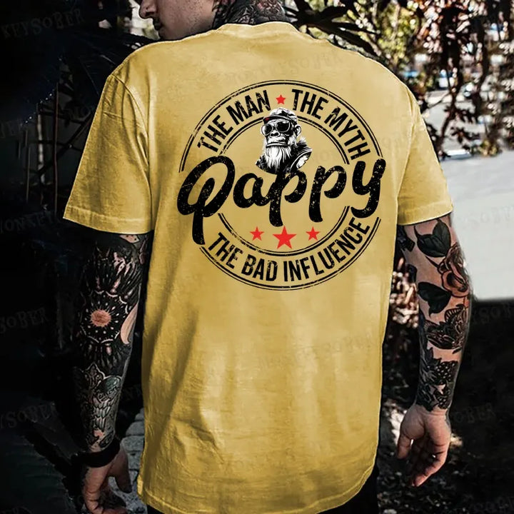 Pappy The Man The Myth The Bad Influence Monkey T-shirt
