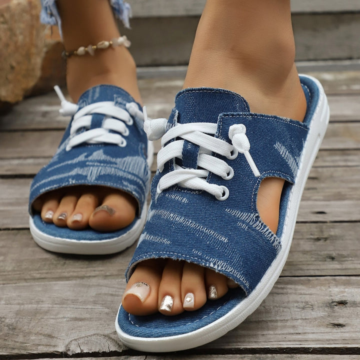 Comfort Denim Slip-On Sandals – Easy On, Easy Off, Comfortable All Day