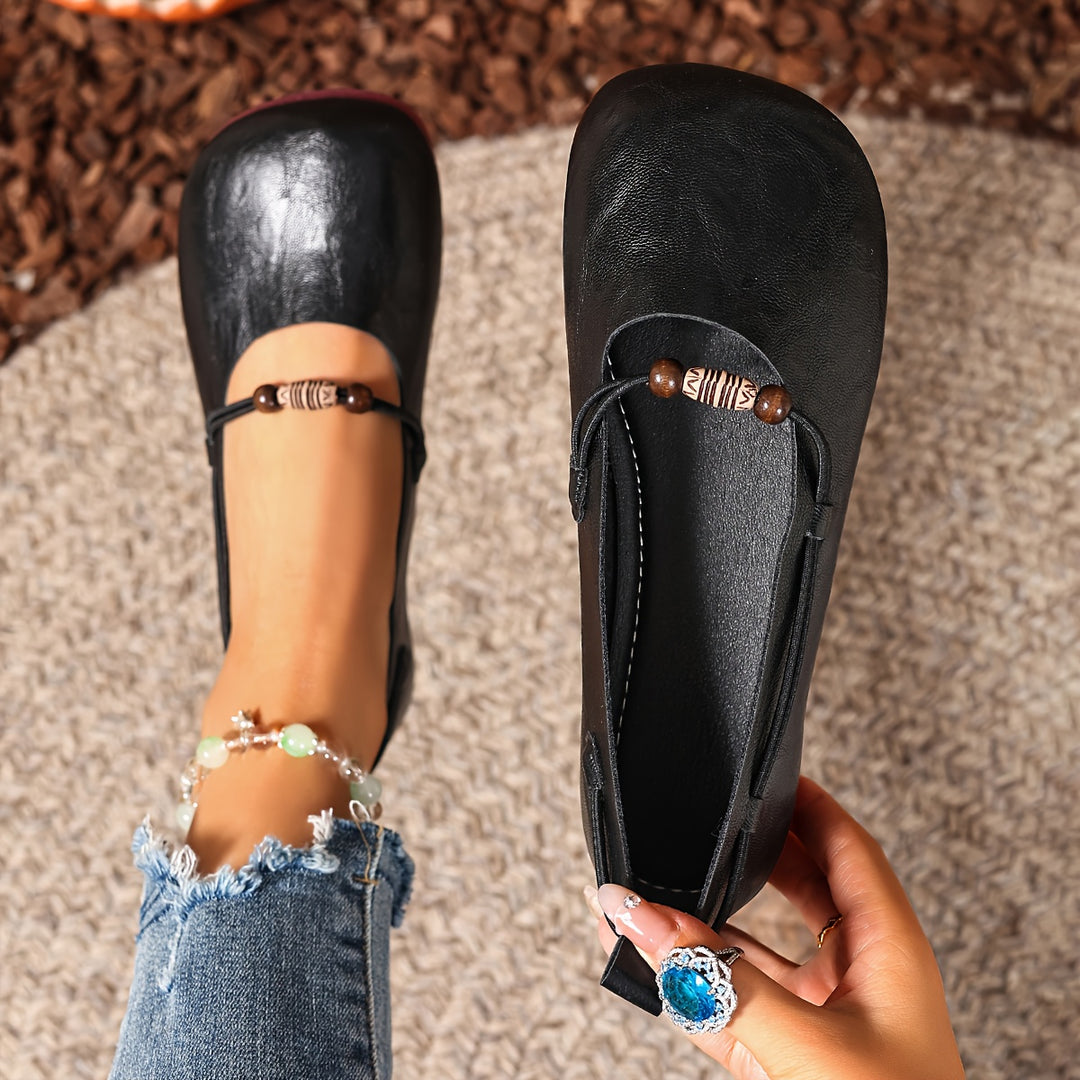Bohemian Beaded Mary Jane Flats – Vintage Soft Sole Comfort Shoes for Women