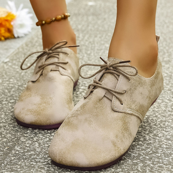 Women's Vintage Bow Lace-Up Flats