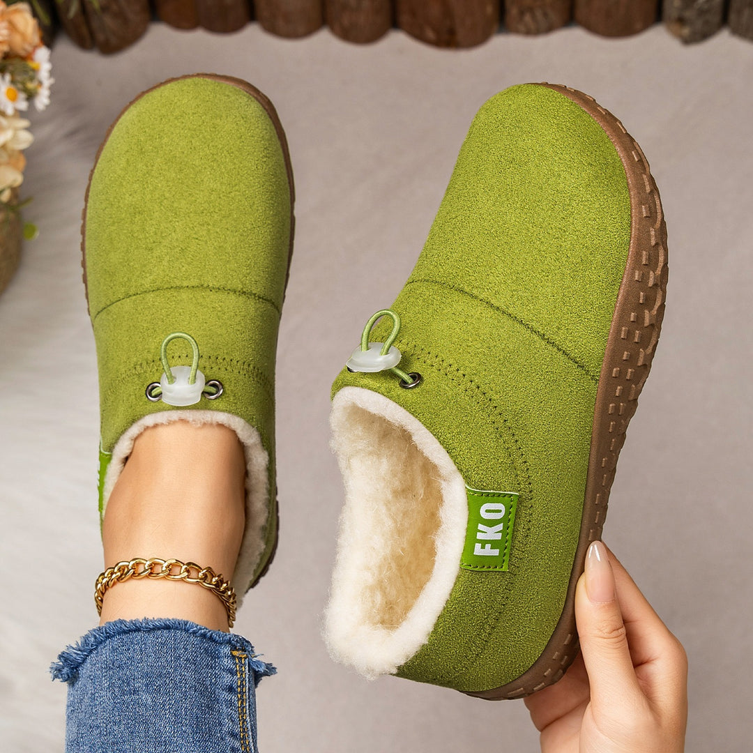 Women's Warm Plush-Lined Mules – Warm, Comfortable & Non-Slip Winter Shoes