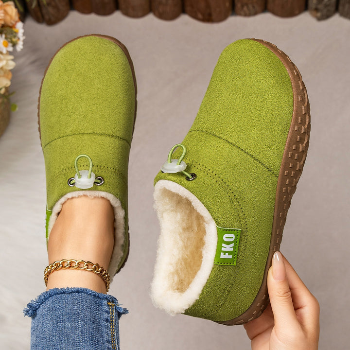 Women's Warm Plush-Lined Mules – Warm, Comfortable & Non-Slip Winter Shoes