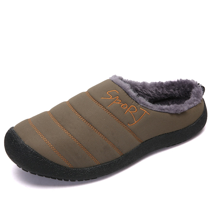 Unisex Warm Waterproof Winter Mules – Cozy Slip-On Shoes with a Non-Slip Sole
