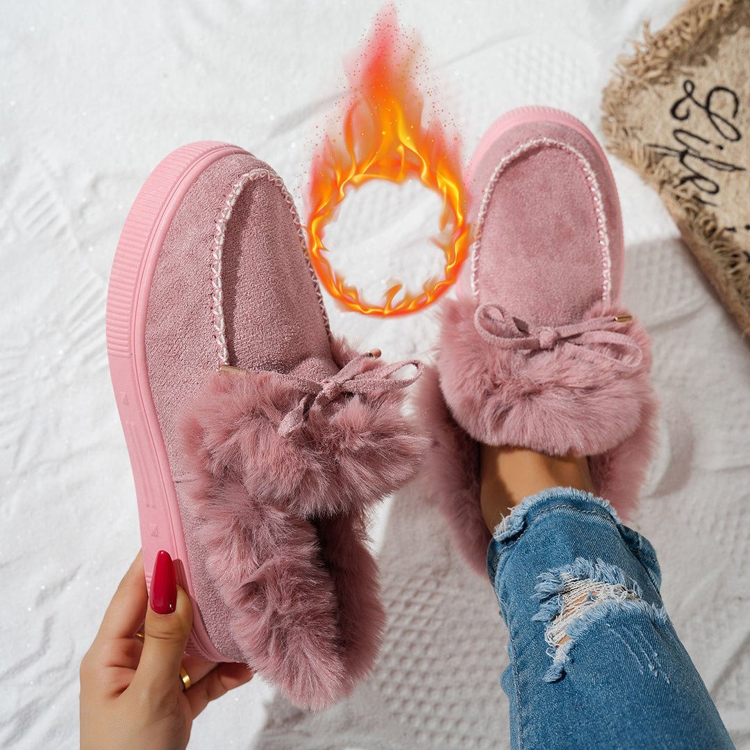 Women's Furry Winter Ankle Boots – Warm Cozy-Lined Lightweight Boots for Cold Weather