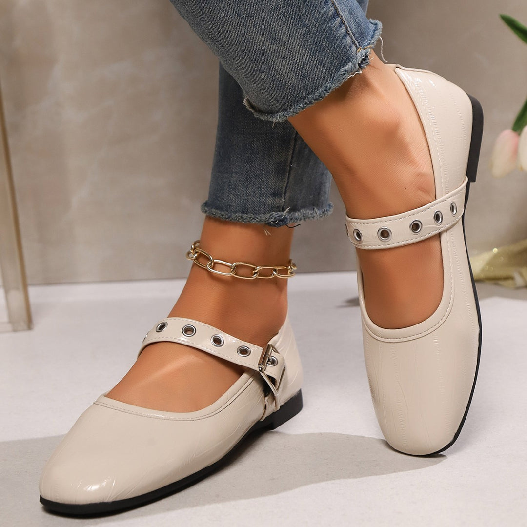 Women's Comfortable Mary Jane Flats – Soft Round Toe Strap Shoes