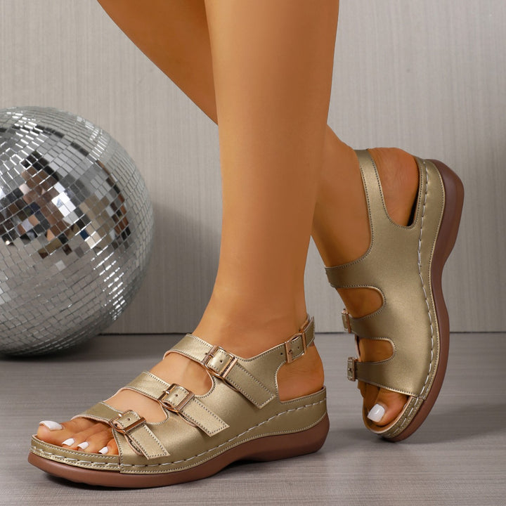 Adjustable Comfort Sandals – Cushioned Platform Walking Shoes for Women