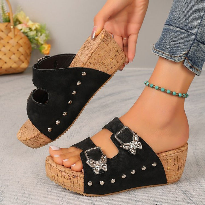 Women's Butterfly Wedge Sandals–Comfortable Wedge Summer Slippers