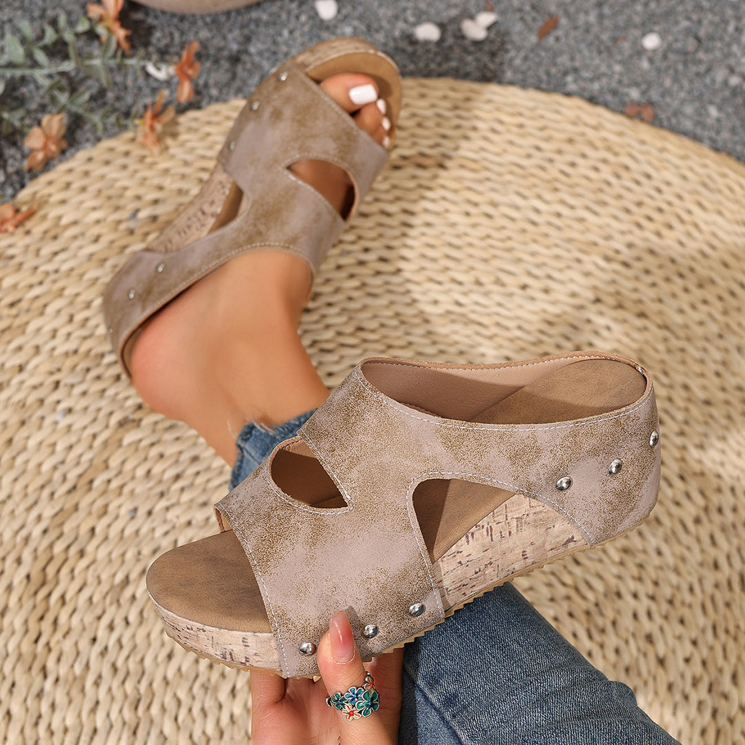 Vintage Comfort Wedge Sandals for Women – Lightweight Everyday Slides
