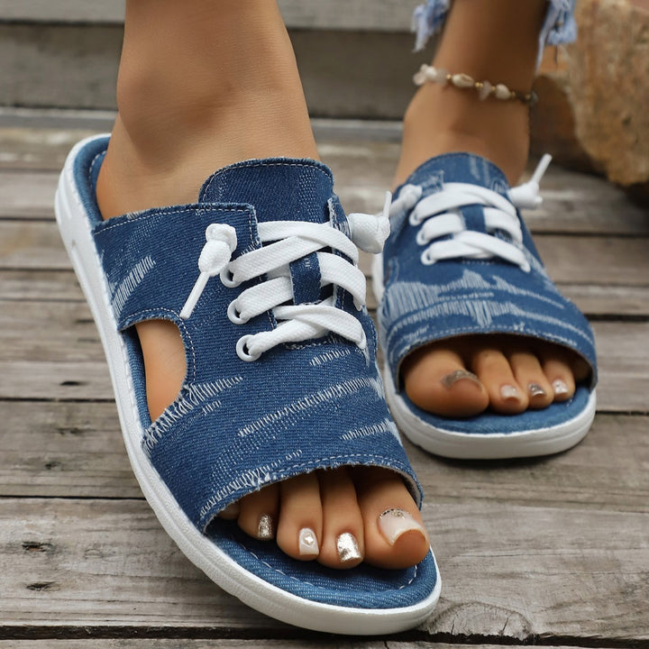 Comfort Denim Slip-On Sandals – Easy On, Easy Off, Comfortable All Day